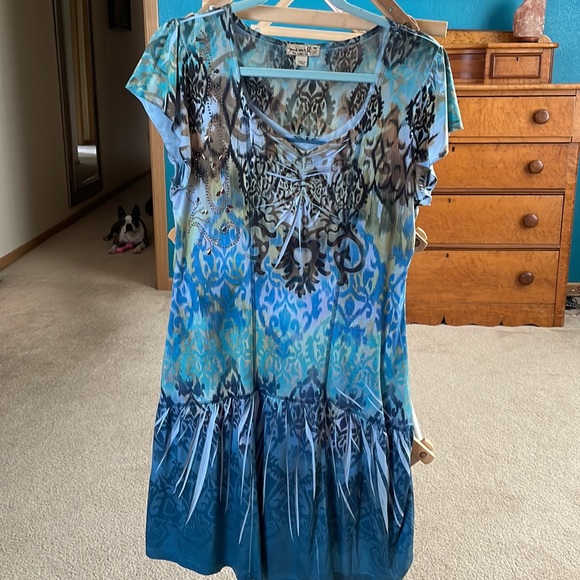 Boho silky blues dress - Picture 8 of 8